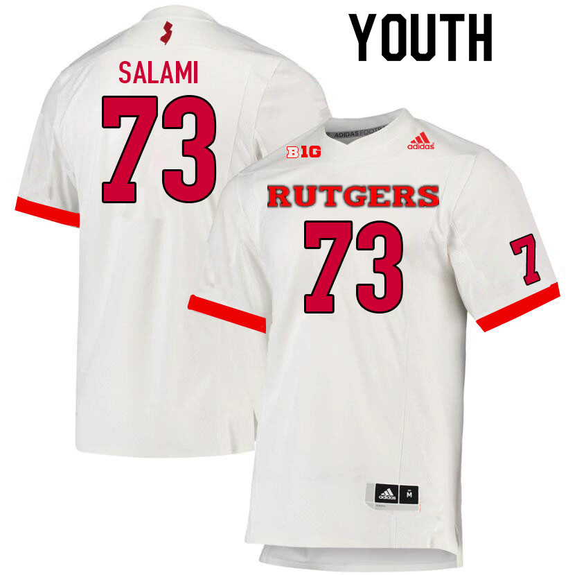Youth #73 Terrence Salami Rutgers Scarlet Knights College Football Jerseys Sale-White - Click Image to Close